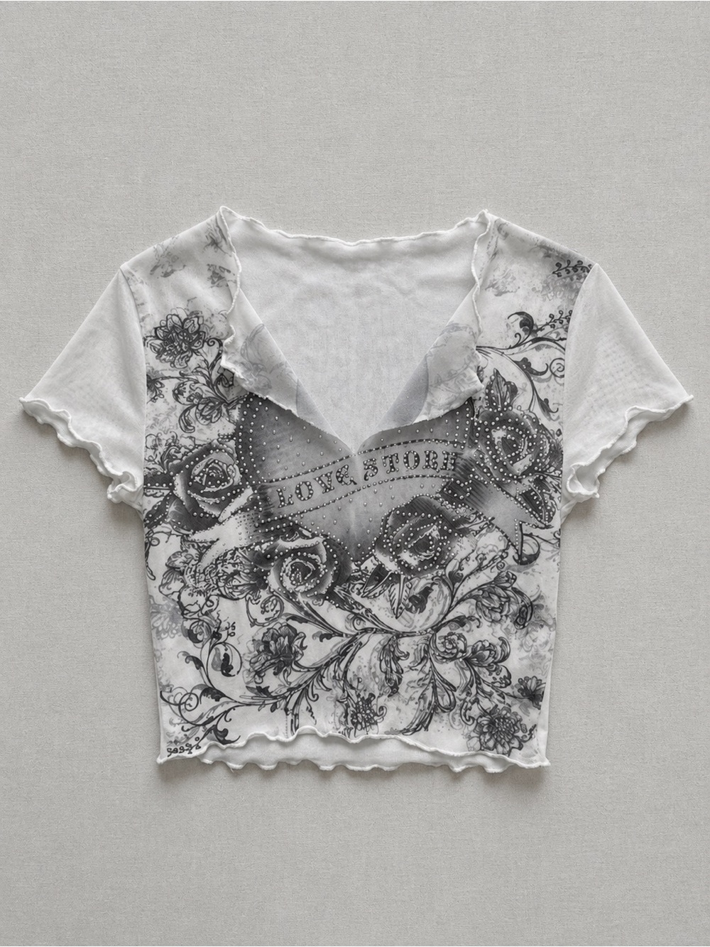 Women's Mesh Graphic Print Top